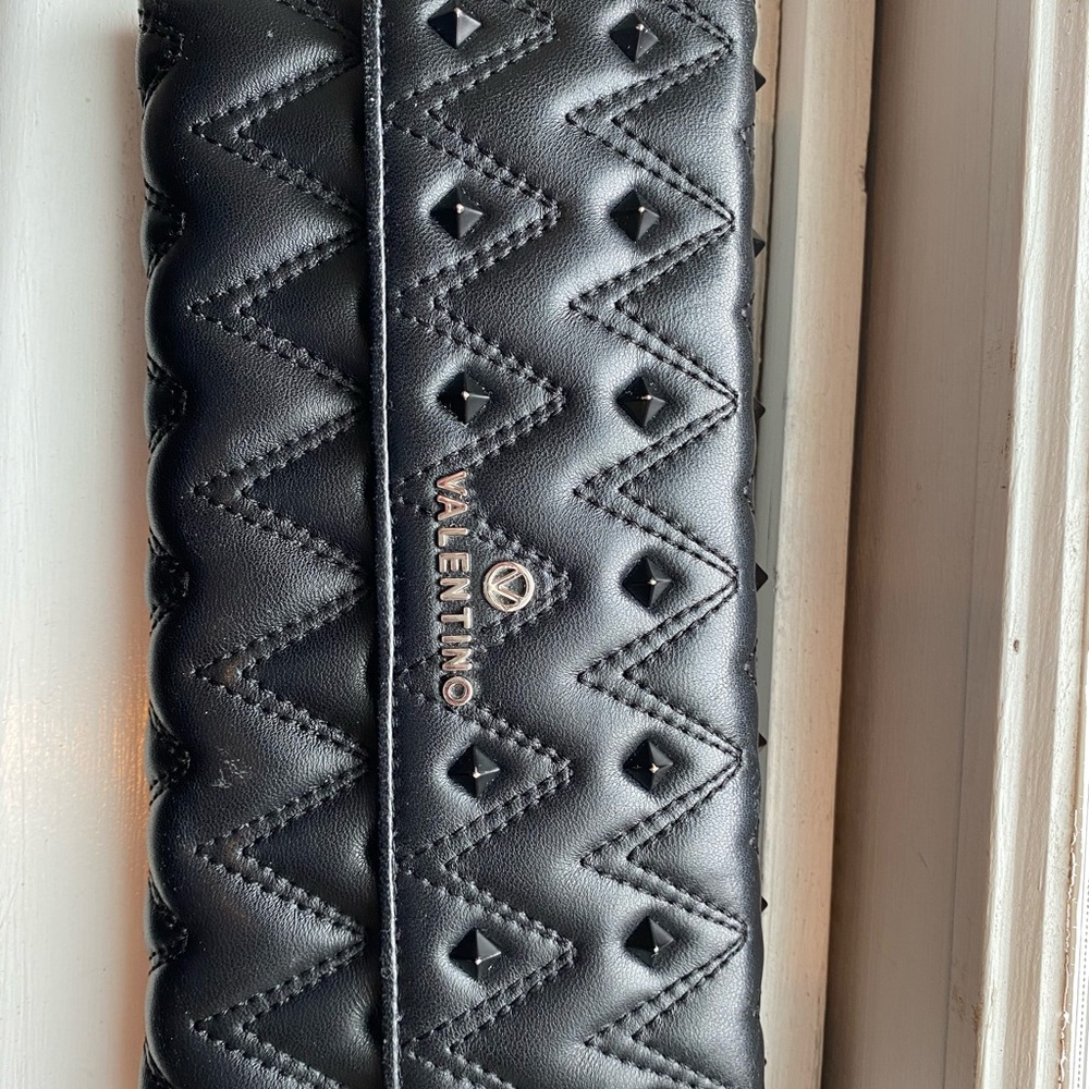 VALENTINO BY MARIO VALENTINO BLACK STUDDED WALLET